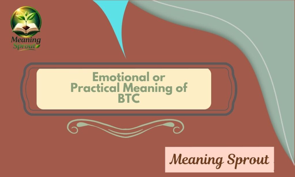 Emotional or Practical Meaning of BTC